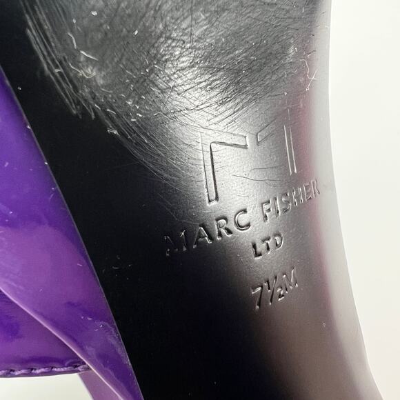 Marc Fisher Lucah Ankle Strap Platform Pump Womens 7.5M Purple Patent Leather - Picture 8 of 10